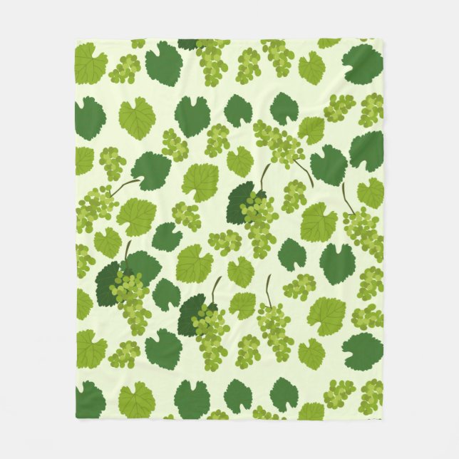 Couverture Polaire Motif Feuille de raisins et de raisins (Devant)