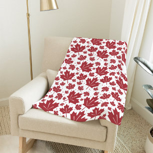 Couverture Polaire Motif Feuille de Red Maple