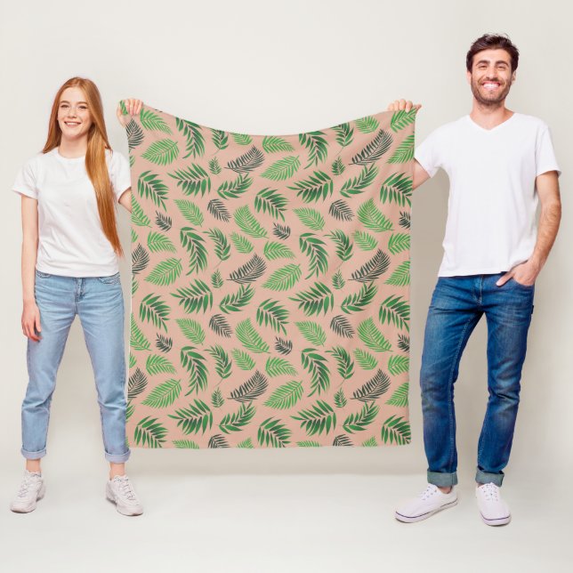 Couverture Polaire Motif Feuille tropical 10 (En situation)