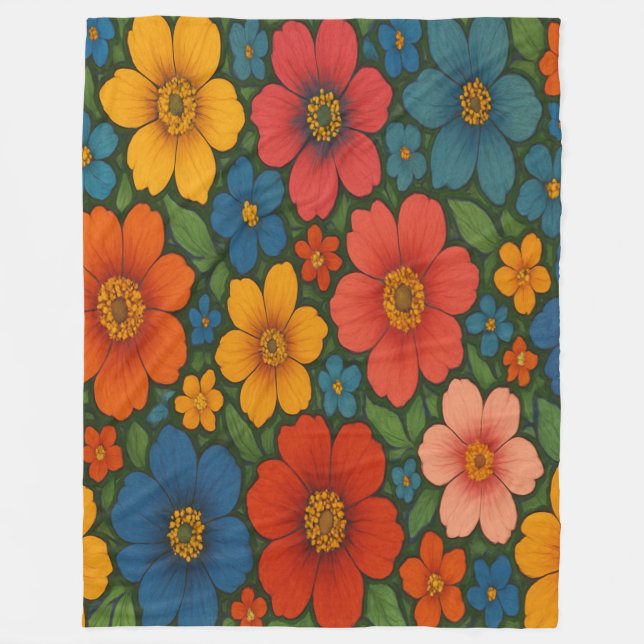 Couverture Polaire Motif Fleur sauvage transparent (Devant)