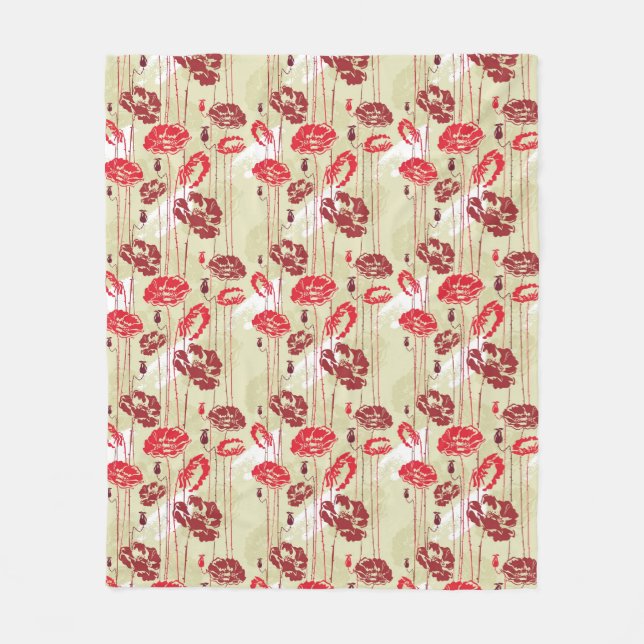 Couverture Polaire Motif floral 2 d'élégance abstraite (Devant)