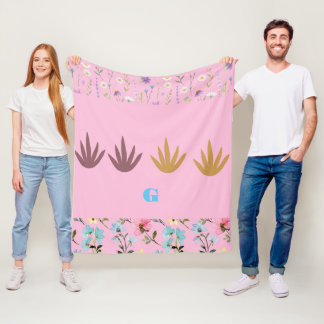 Couverture Polaire Motif floral à l'aquarelle