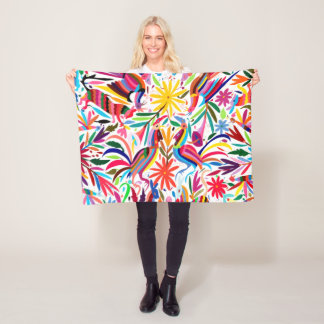 Couverture Polaire Motif floral/animal d'impression coloré d'Otomi,