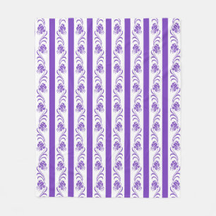 Couverture Polaire Motif floral de rayures