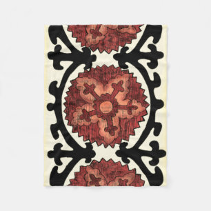 Couverture Polaire Motif floral décoratif de style de Suzani