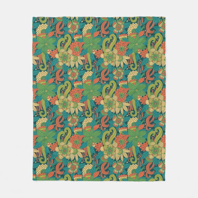 Couverture Polaire Motif floral d'été (Devant)