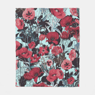 Couverture Polaire Motif floral du pavot
