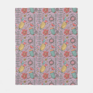 Couverture Polaire Motif floral élégant avec des fleurs