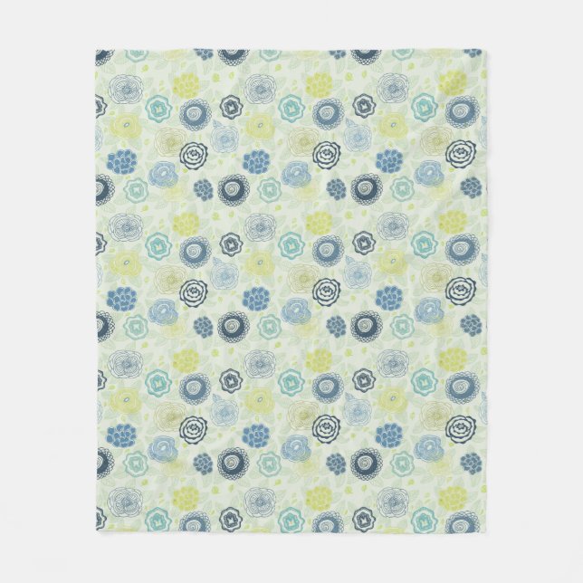 Couverture Polaire Motif floral élégant avec les fleurs mignonnes (Devant)
