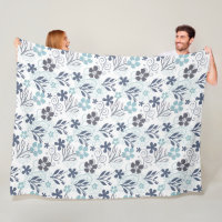 Motif floral en bleu et turquoise