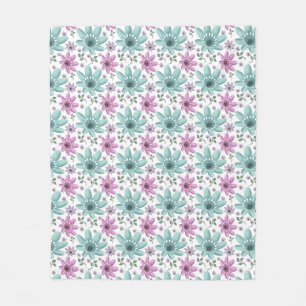 Couverture Polaire Motif floral pastel sans couture 