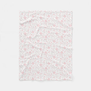 Couverture Polaire Motif floral rose-clair élégant