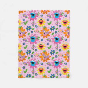 Couverture Polaire Motif floral rose de la rue Sésame