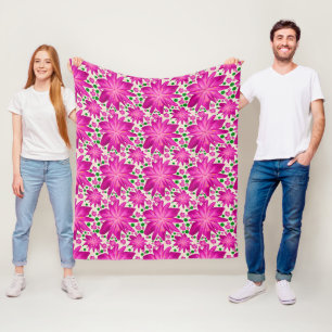 Couverture Polaire Motif floral rose vif sans couture 
