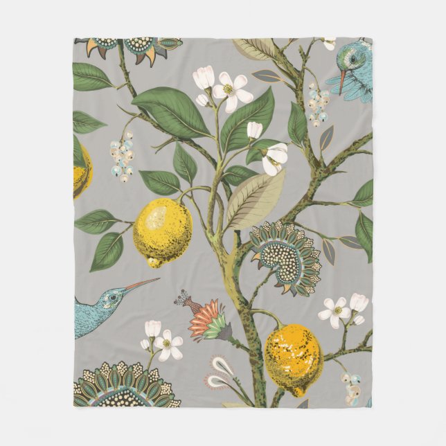 Couverture Polaire Motif floral sans soudure. Papier peint botanique. (Devant)