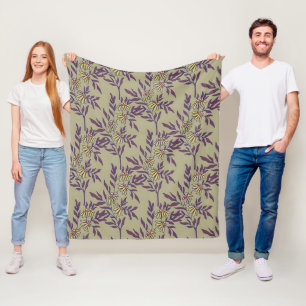 Couverture Polaire Motif floral vibrant avec des marguerites jaunes