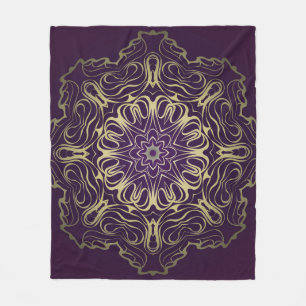Couverture Polaire Motif Flower Round. Illustration. Valentine, B