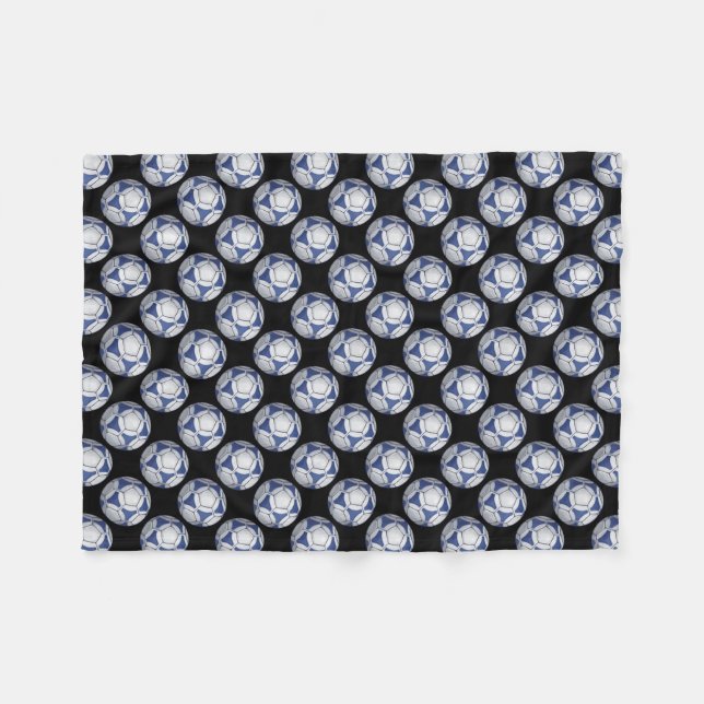 Couverture Polaire Motif Futbal bleu et blanc (Devant (Horizontal))
