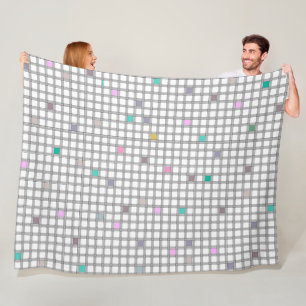 Couverture Polaire Motif géométrique À damiers multicolore