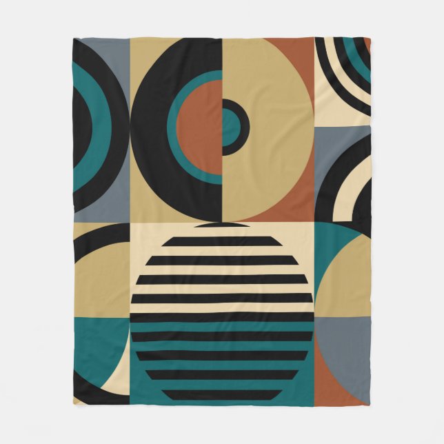 Couverture Polaire motif géométrique Abstrait. Style memphis sans fai (Devant)