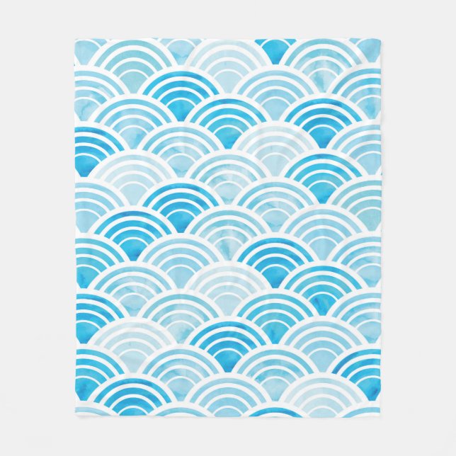 Couverture Polaire Motif géométrique Abstrait transparent avec eau bl (Devant)