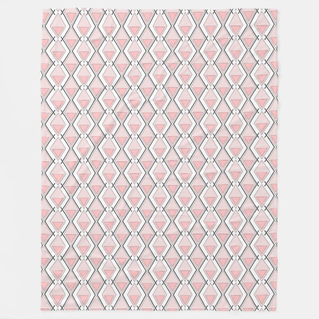 Couverture Polaire Motif géométrique beige rose (Devant)