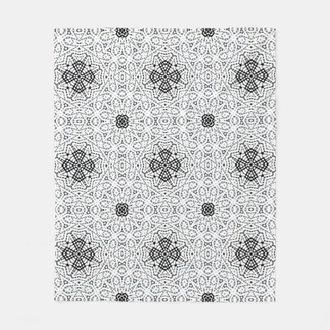 Couverture Polaire Motif géométrique blanc et noir (Devant)
