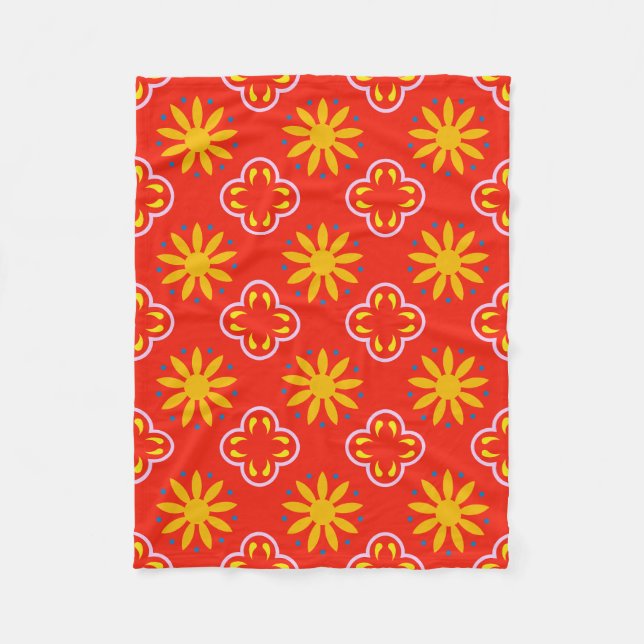 Couverture Polaire Motif géométrique de rétro (Devant)