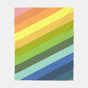 Couverture Polaire Motif géométrique des rayures diagonales arc-en-