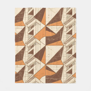 Couverture Polaire Motif géométrique en arche rétro des années 1970 e
