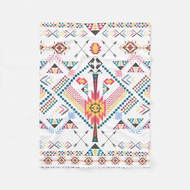 Couverture Polaire Motif géométrique ethnique cool à la mode tribal (Devant)