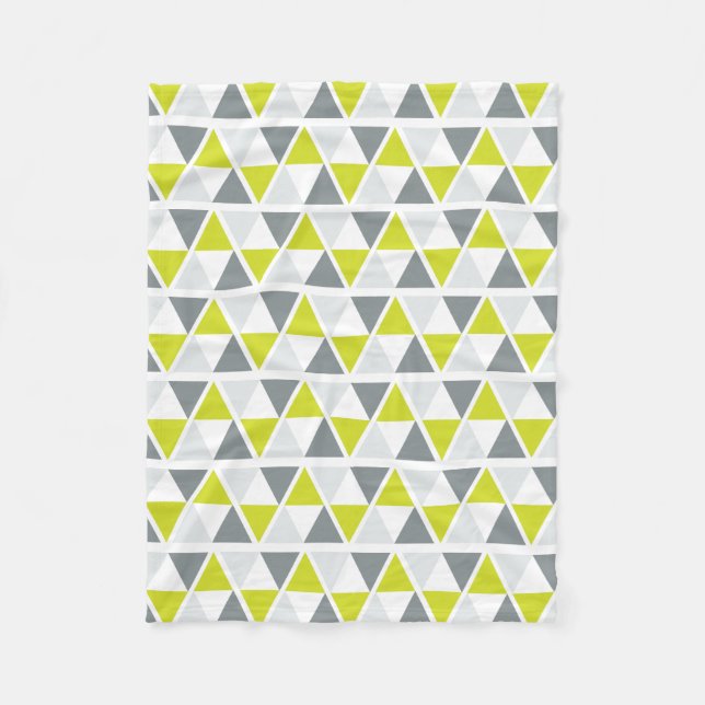 Couverture Polaire Motif géométrique gris de vert de chaux (Devant)