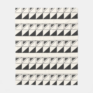 Couverture Polaire Motif géométrique gris noir et blanc moyen rétro