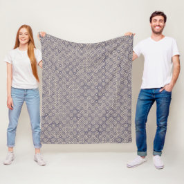 Couverture Polaire Motif géométrique marocain bleu islamique