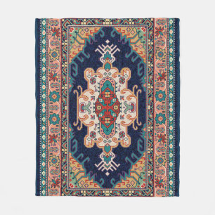 Couverture Polaire Motif géométrique marocain noir de Tabriz