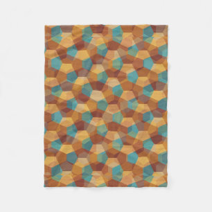 Couverture Polaire Motif Géométrique Moderne En Beige Brown & Bleu
