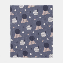 Couverture Polaire Motif géométrique rétro du triangle gris bleu