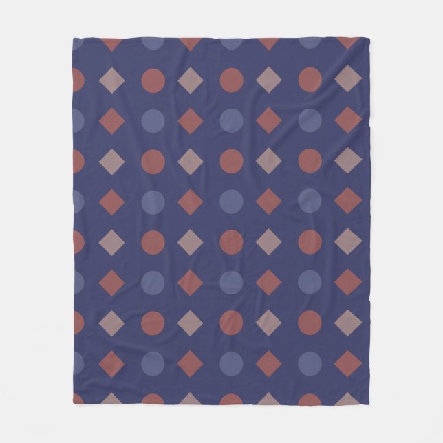 Couverture Polaire Motif géométrique rétro-point diamant (Devant)