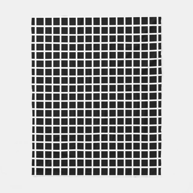 Couverture Polaire Motif géométrique sans couture. Carré noir sur bla (Devant)