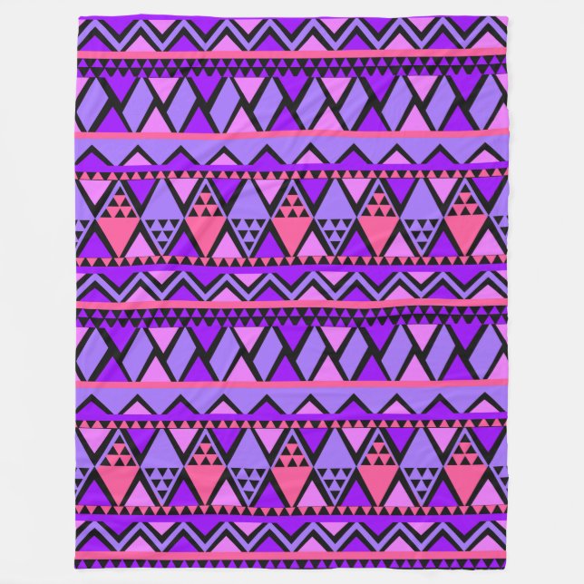 Couverture Polaire Motif géométrique tribal tendance et stylé (Devant)
