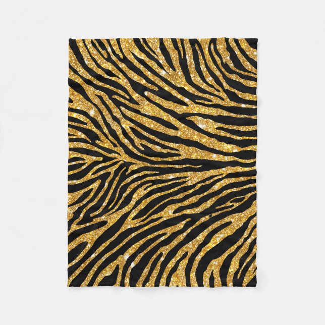 Couverture Polaire Motif Girly de zèbre de noir de parties (Devant)