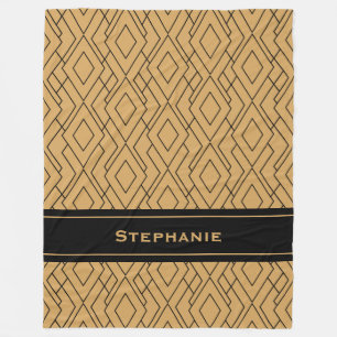 Couverture Polaire Motif Gold et Black Art Déco personnalisé