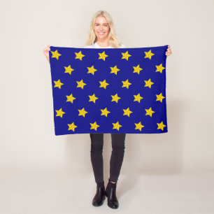Couverture Polaire Motif Gold Stars, Bleu Marine, Exclusive