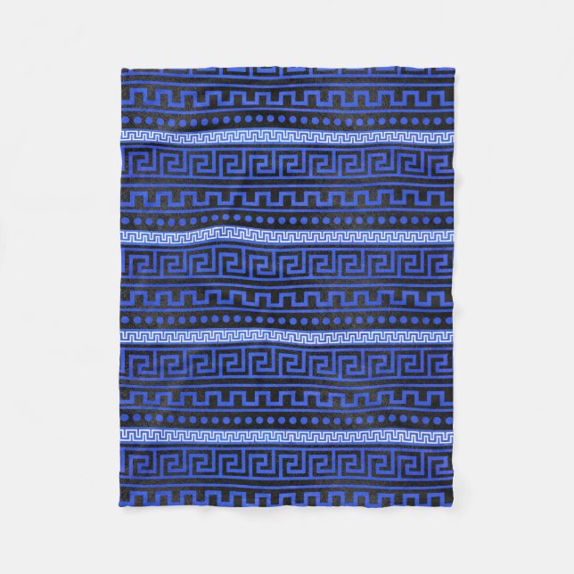 Couverture Polaire Motif grec traditionnel de méandre (Devant)
