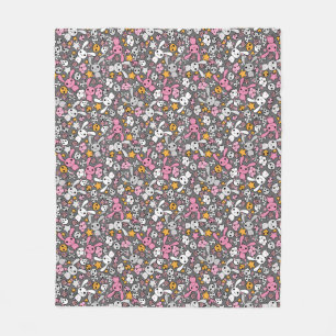 Couverture Polaire motif gris de kawaii
