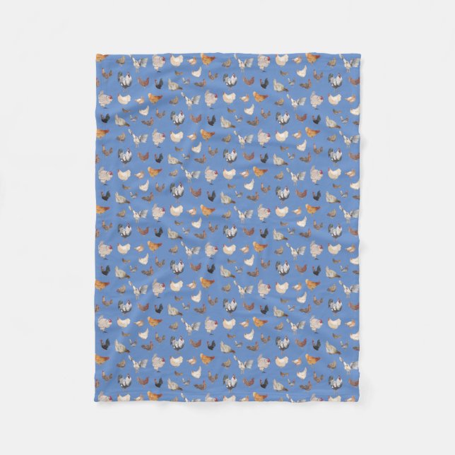 Couverture Polaire motif heureux du poulet (Devant)