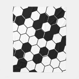 Couverture Polaire Motif Hexagon géométrique noir et blanc