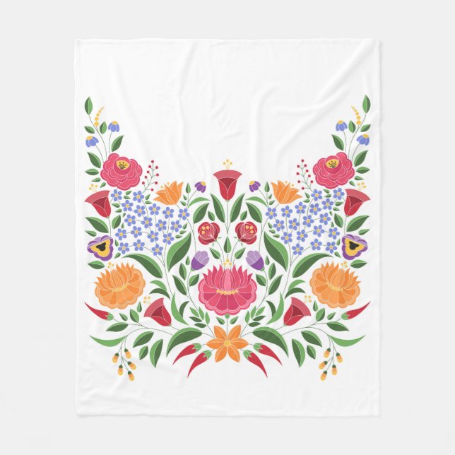Couverture Polaire Motif hongrois de gens - fleur de broderie de (Devant)