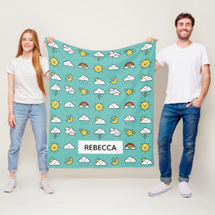 Couverture Polaire Motif Icône Météo Cute Gaie Personnalisé