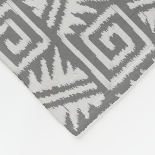 Couverture Polaire Motif Ikat Aztec - Nuances de gris / gris
